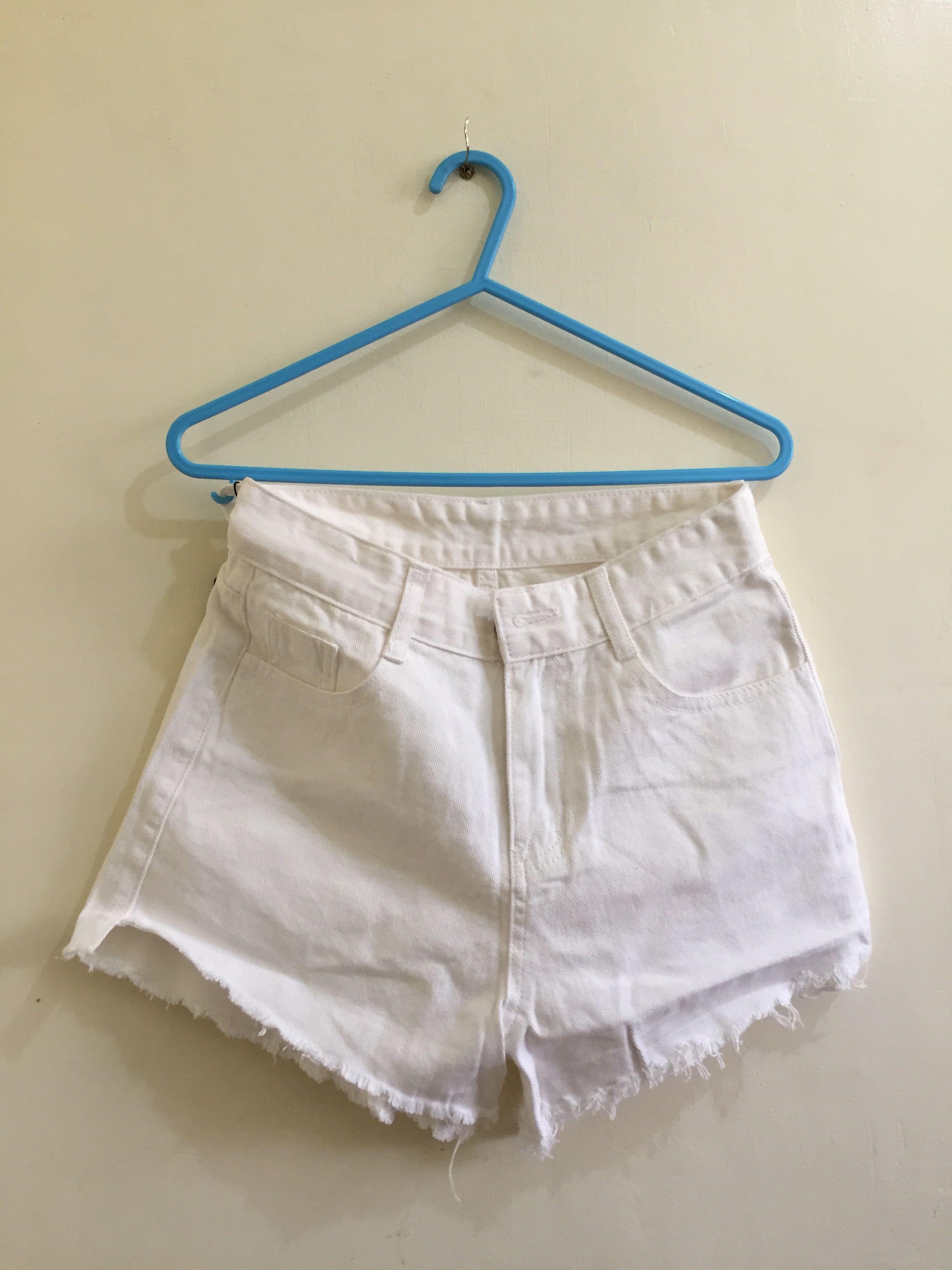 high waist tattered shorts