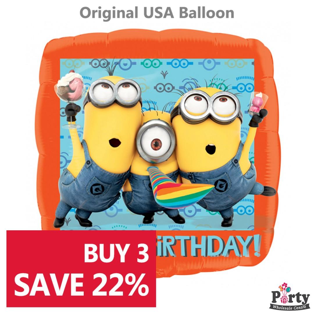 Buy 3 Save 22 Minion Despicable Me Happy Birthday Yellow
