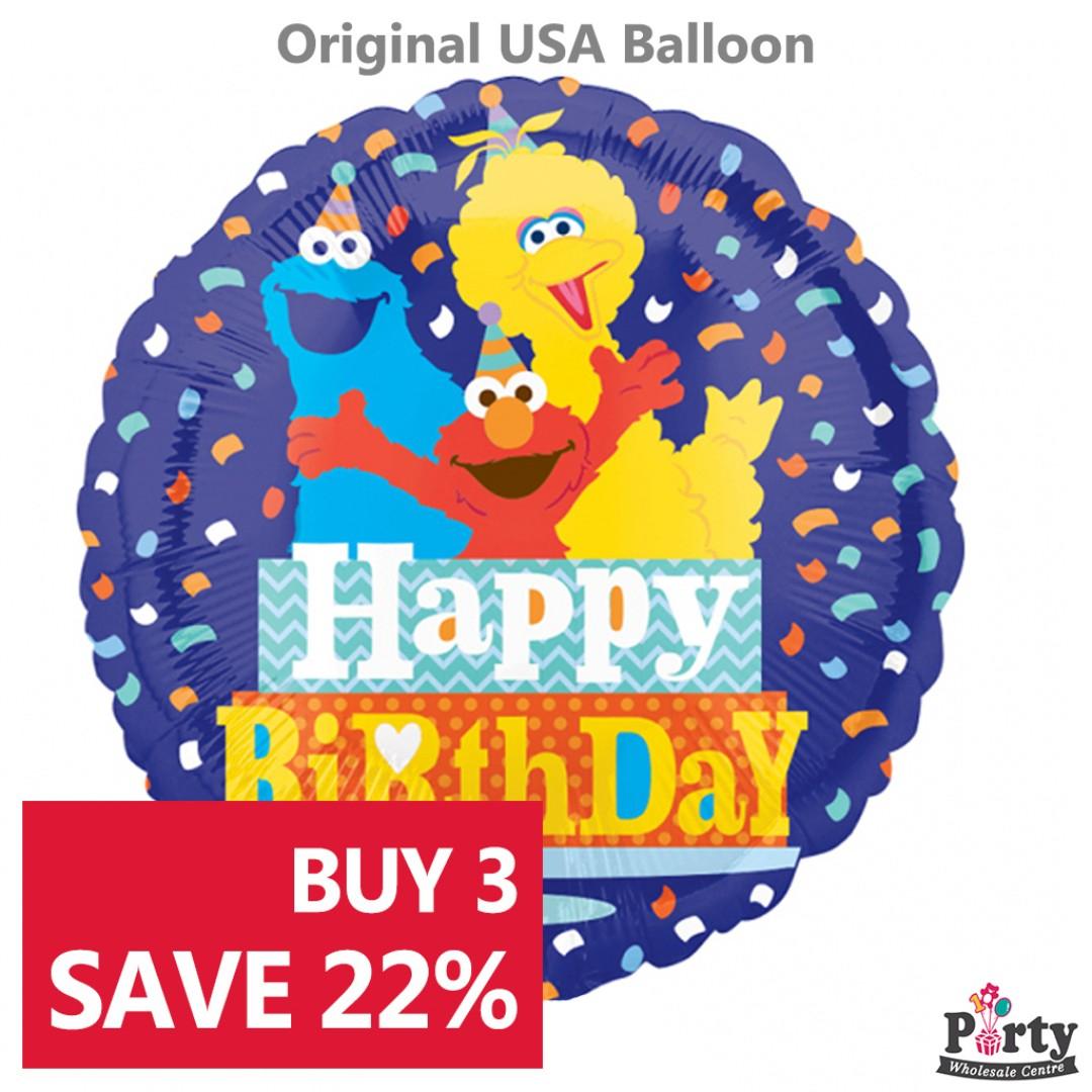 Buy 3 Save 22 Sesame Street Confetti Happy Birthday Foil Balloon