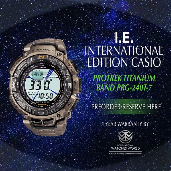 CASIO INTERNATIONAL EDITION PROTREK TITANIUM BAND PRG-240T-7 TOUGH SOLAR, Mobile Phones & Wearables & Smart Watches on Carousell