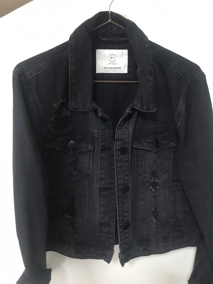 cotton on black denim jacket