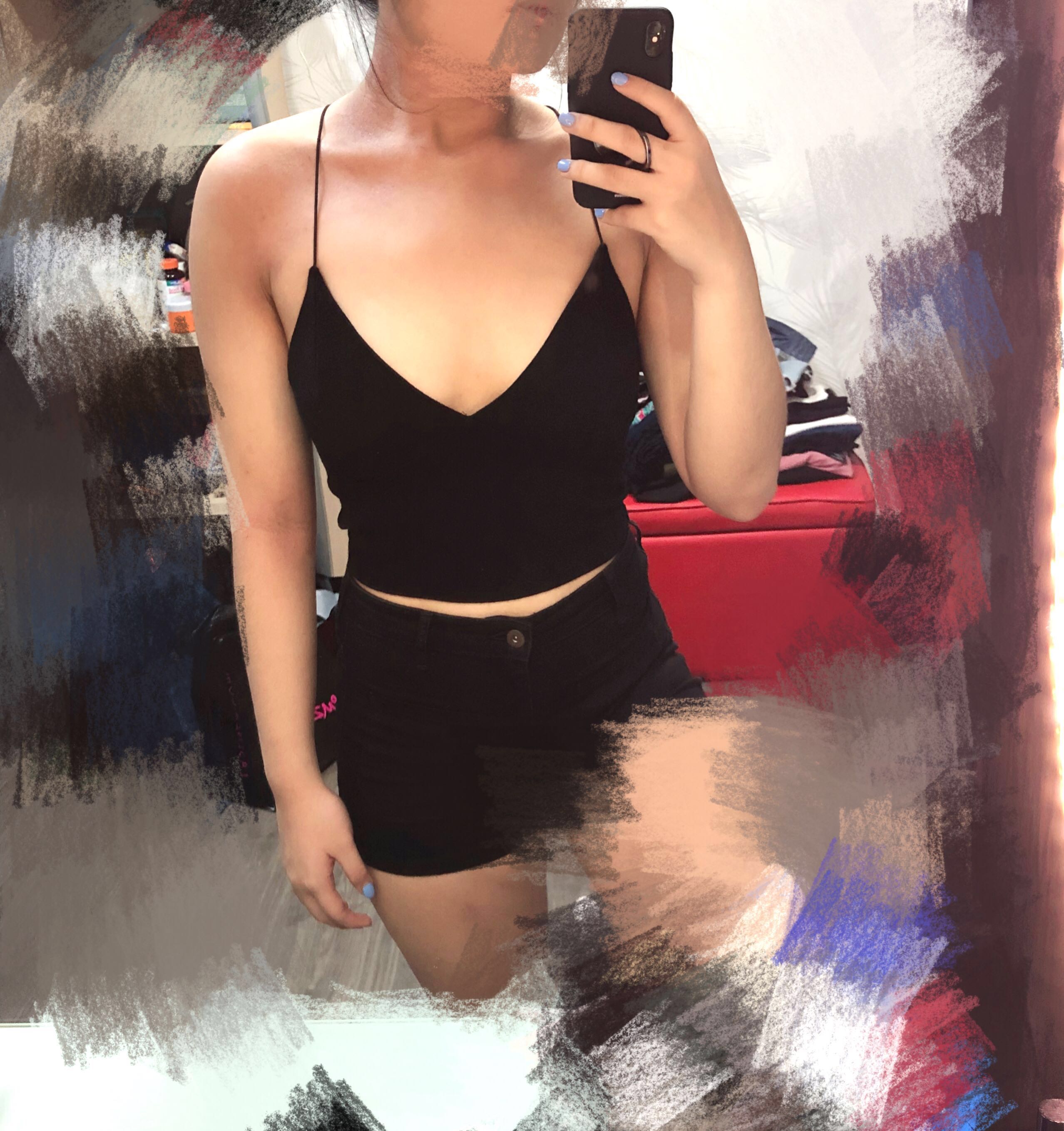 black crop bralette
