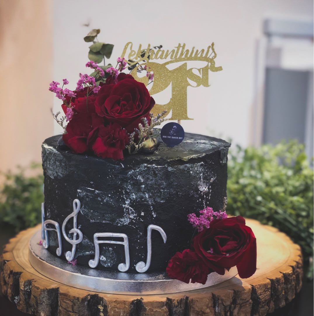 Floral Music Themed Cake Customised Cake 21st Birthday Cakes