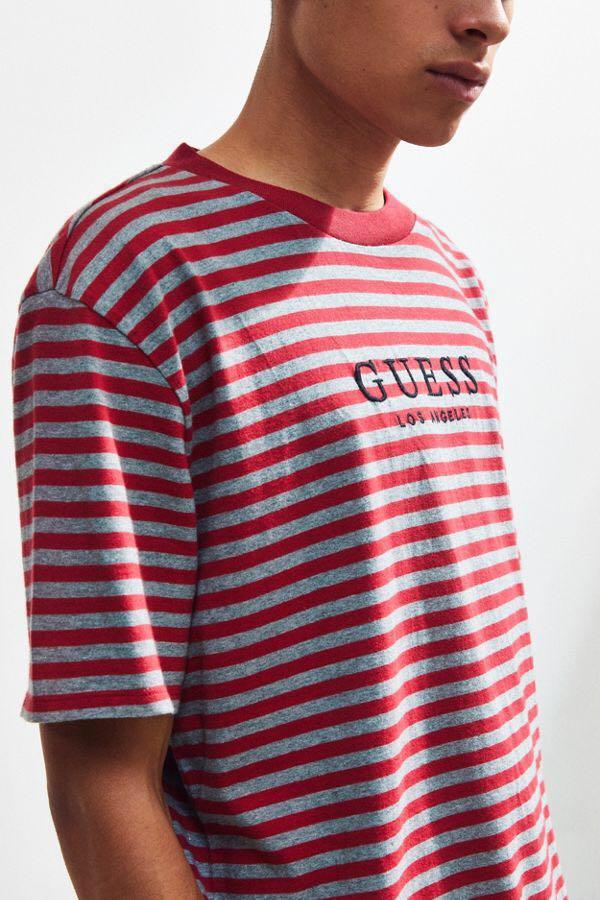 GUESS kincaid striped tee Men s Fashion Tops Sets Tshirts Polo Shirts on Carousell