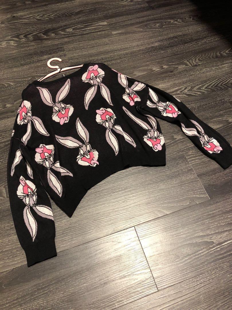 H M Bugs Bunny Sweater Women s Fashion Coats Jackets and Outerwear on Carousell