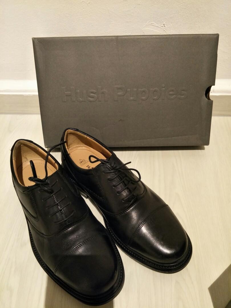 Hush Puppies Black Shoes, Men's Fashion 
