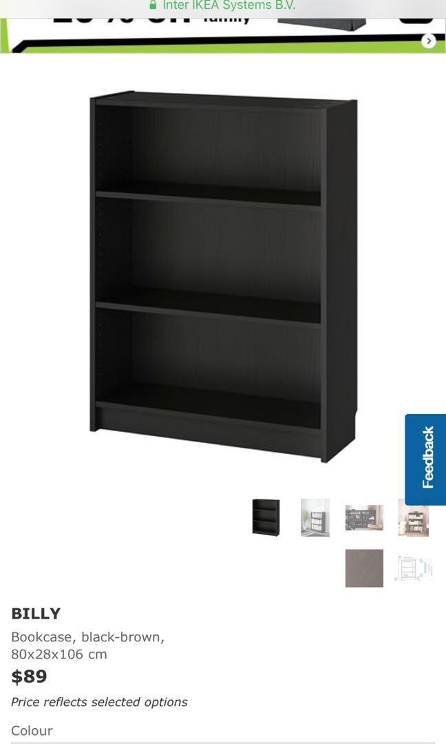 IKEA billy bookcase low (single or double available), Furniture & Home