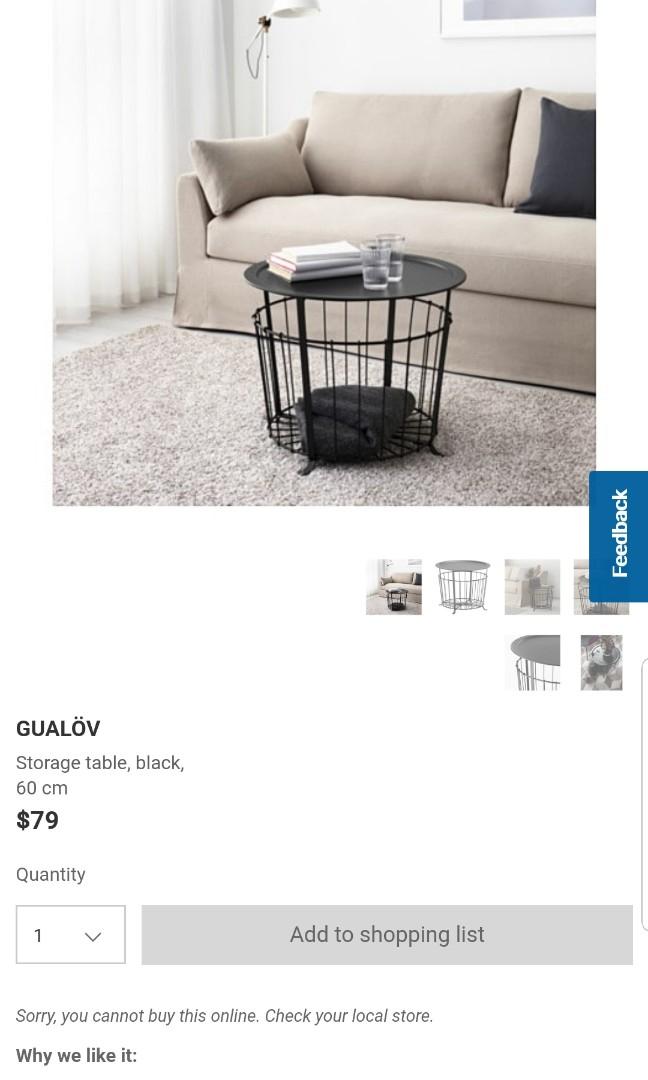 Ikea Gualov Storage Table Furniture Tables Chairs On Carousell