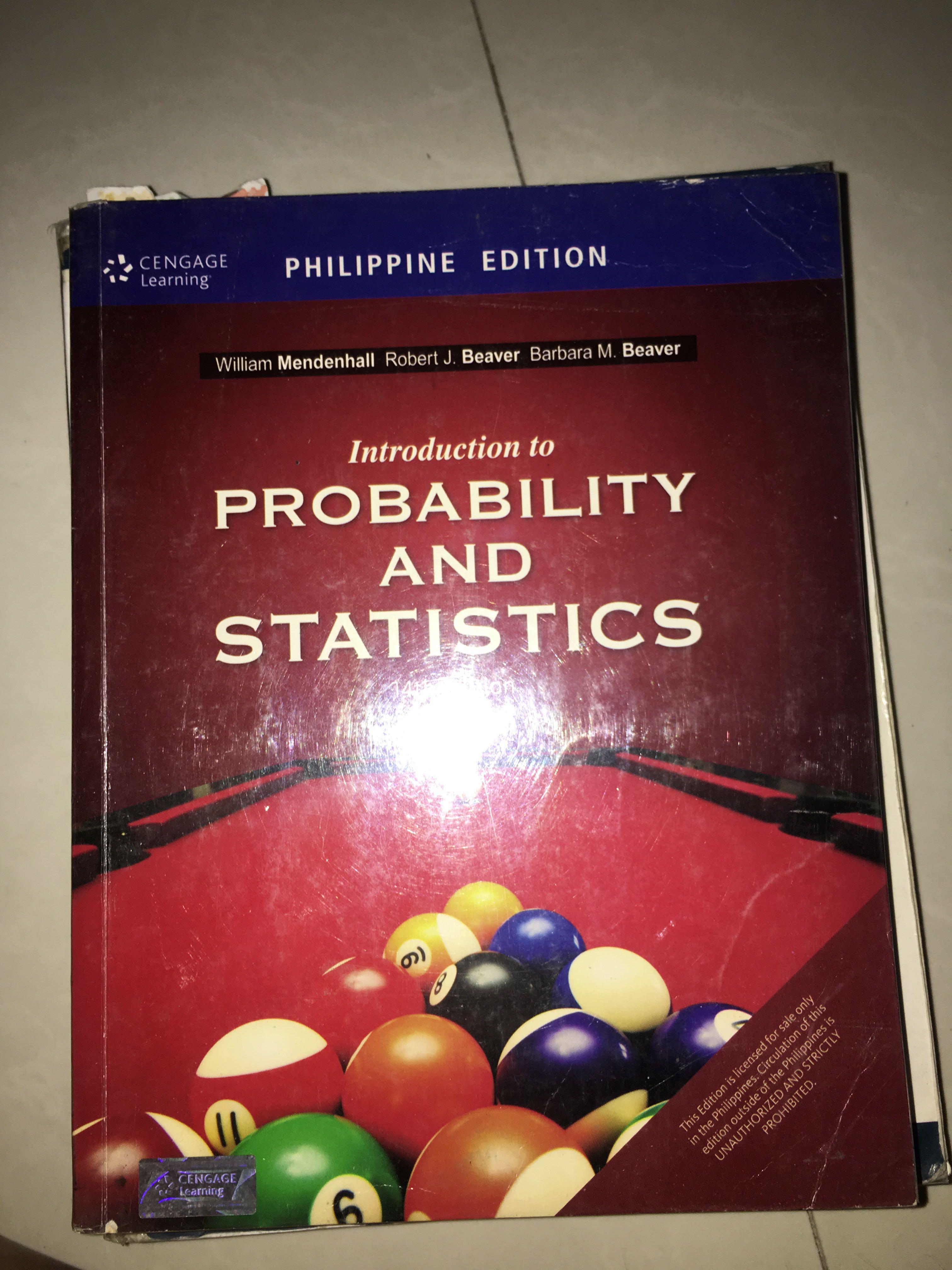 Introduction to Probability and Statistics (Category: Textbooks) located in Quezon City. Submitted by CLing (Listing ID 212578084, Image 1). Description: No highlight + minimal pencil marks.