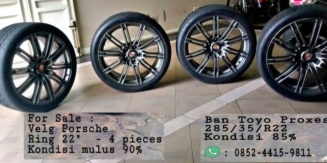 Jual Cepat : Velg Porsche R22 & Ban Toyo 285/35/R22, Aksesoris Mobil di