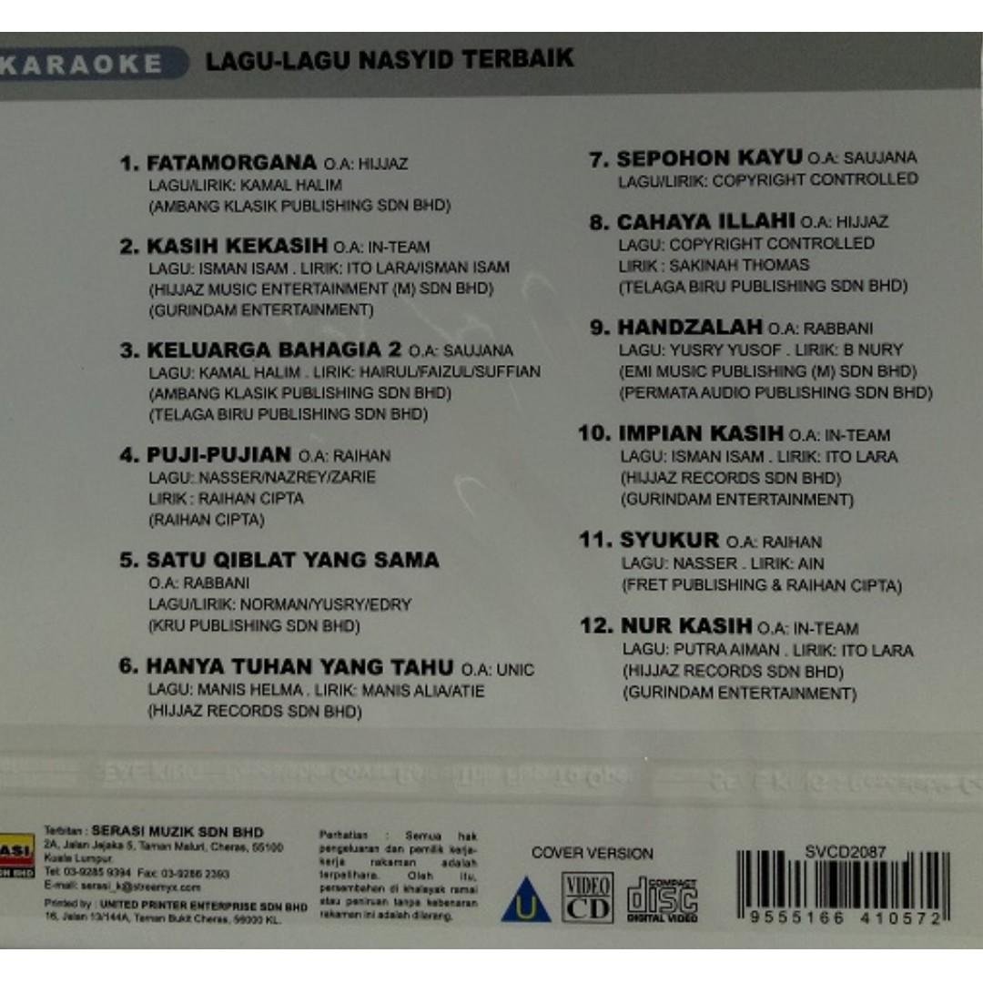 Karaoke Lagu Lagu Nasyid Terbaik VCD Hobbies Toys Music Media