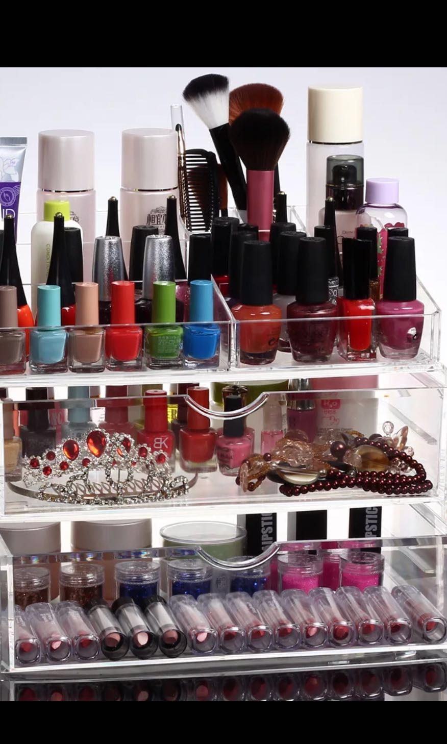 Large Acrylic Cosmetic makeup and skincare display Organizer, Women's