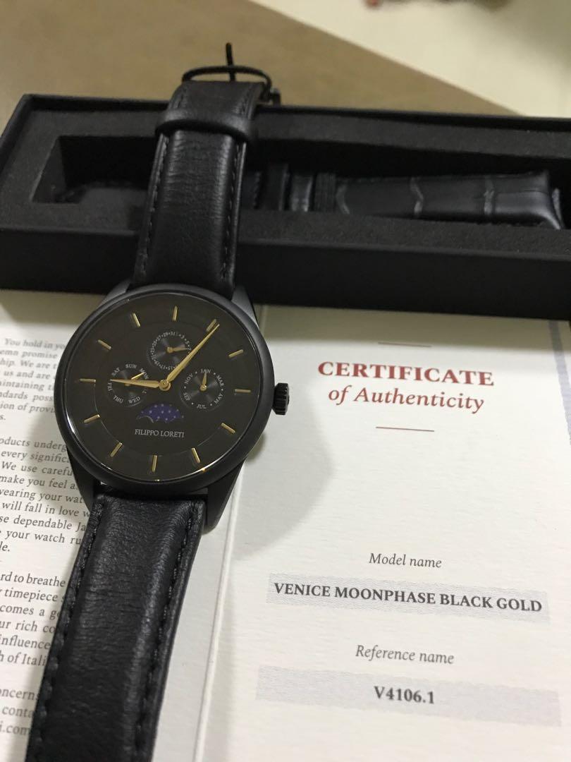 Luxury Italian Watch Filippo Loreti Black Gold Luxury Watches on Carousell