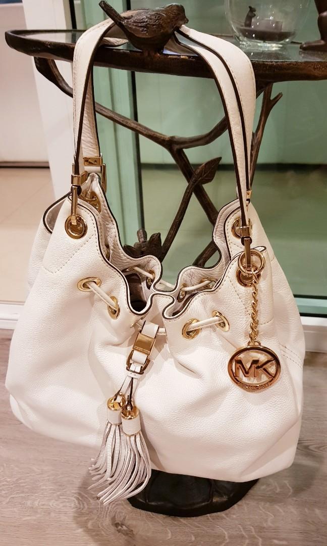 michael kors white leather handbags
