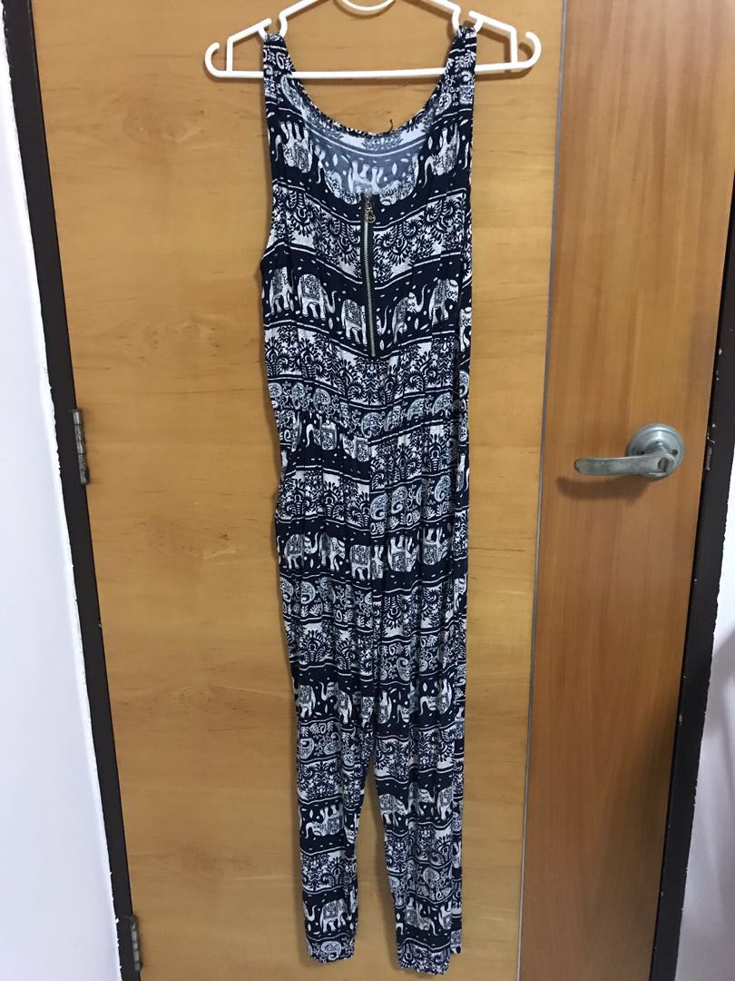 elephant print jumpsuit