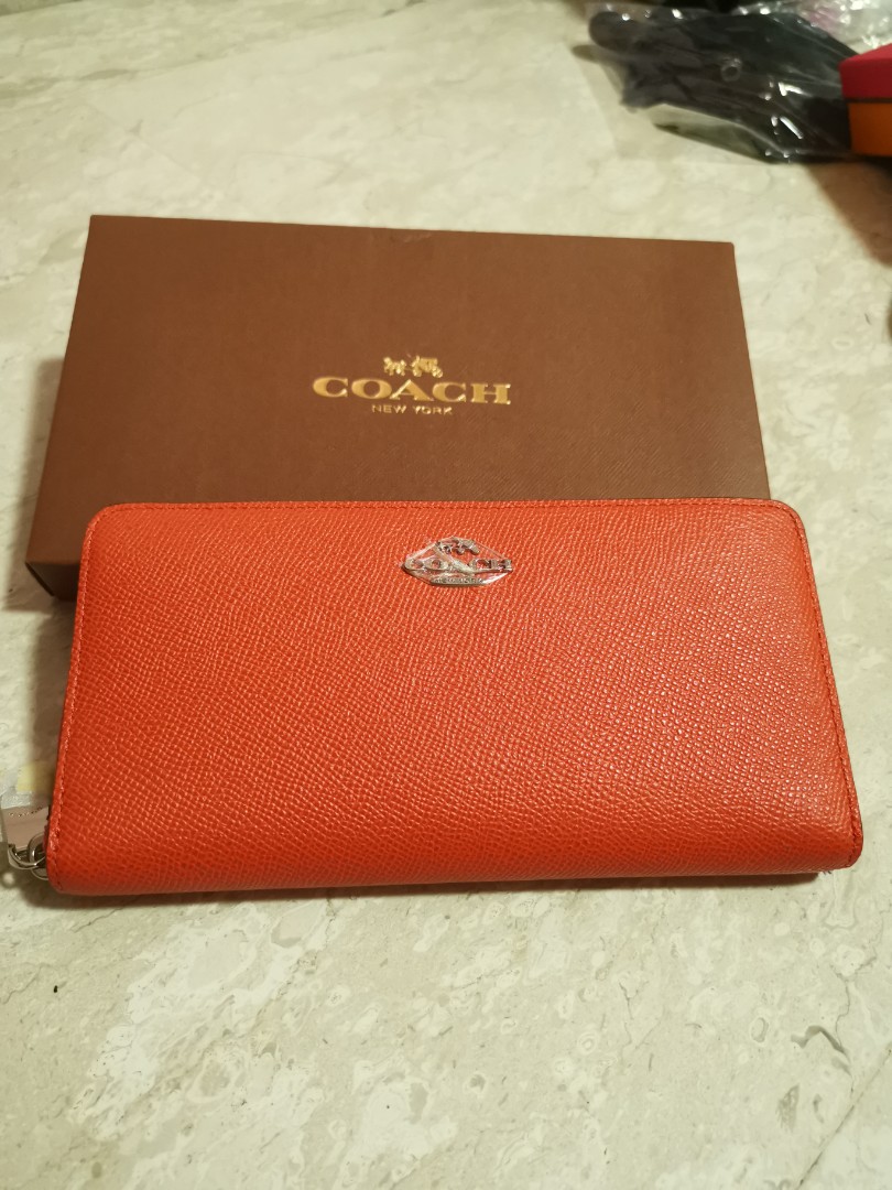 Orange coach wallet deals