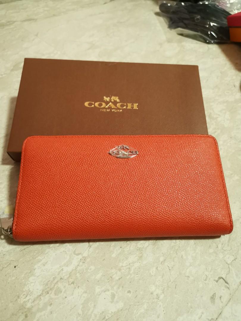 New Coach wallet orange, Luxury, Bags & Wallets on Carousell