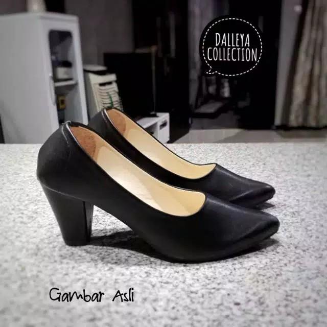 Pantofel, High Heels hitam, Fesyen 