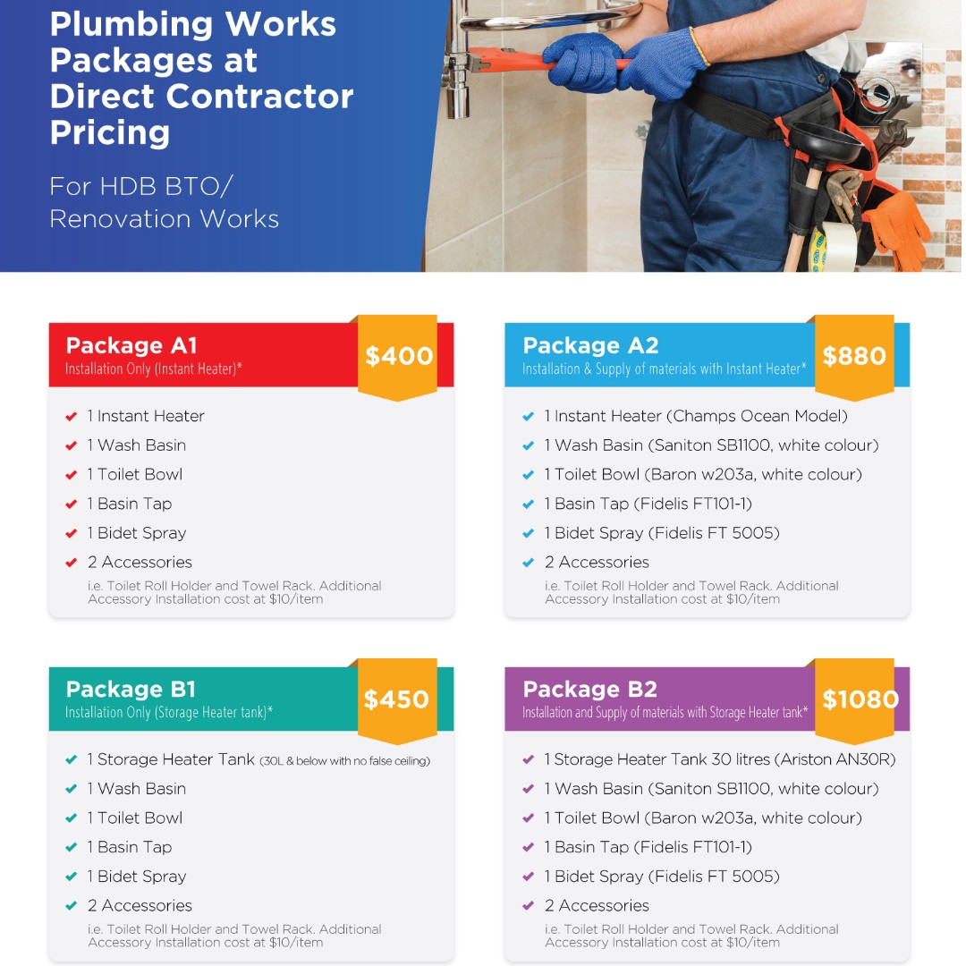 Plumbing Package Renovation Works Hdb Bto Promotion Home Services Home Repairs On Carousell