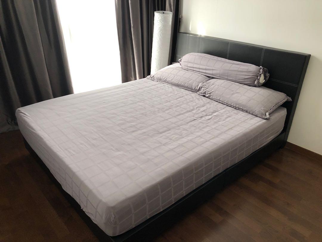 Queen Size Bed & Mattress, Furniture & Home Living, Furniture, Bed