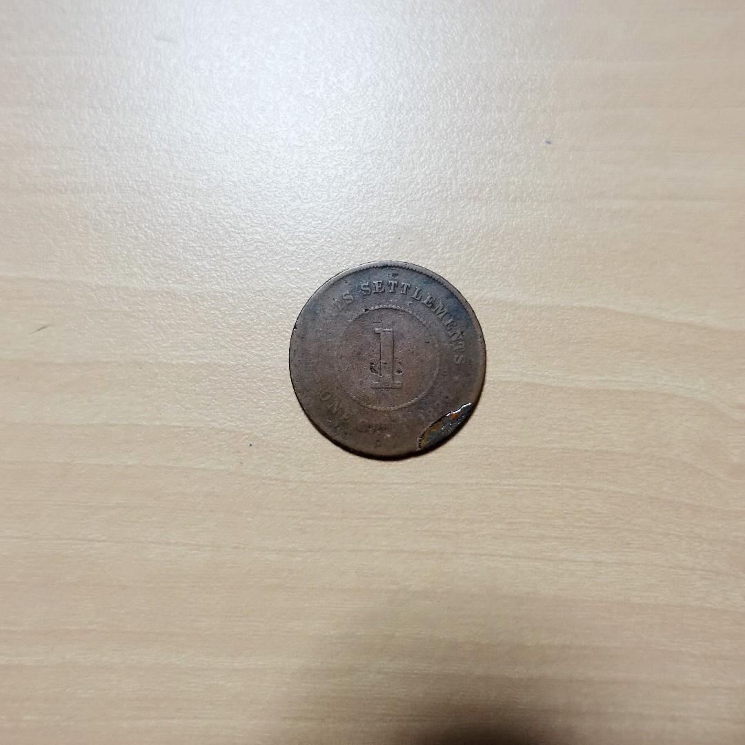 Rare Rotated Die Error Coin Straits Settlement 1 Cent One Cent 1889 ...