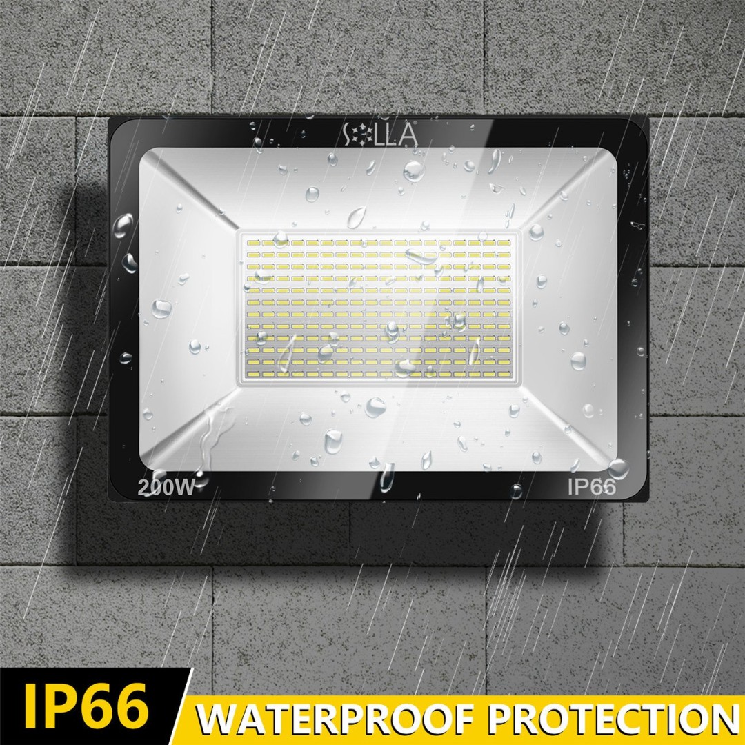 SOLLA 200W LED Flood Light, IP66 Waterproof, 16000lm, 1060W Equivalent,  Super Bright Outdoor Security Lights, 6000K Daylight White, Furniture   Home Living, Lighting  Fans, Lighting on Carousell