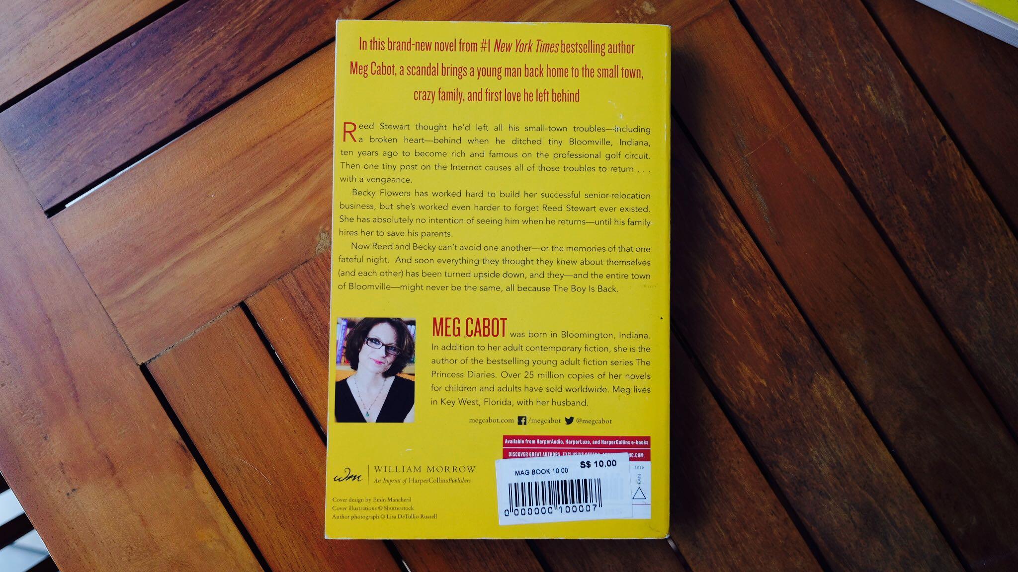 The Boy Is Back Meg Cabot Books Stationery Fiction On Carousell