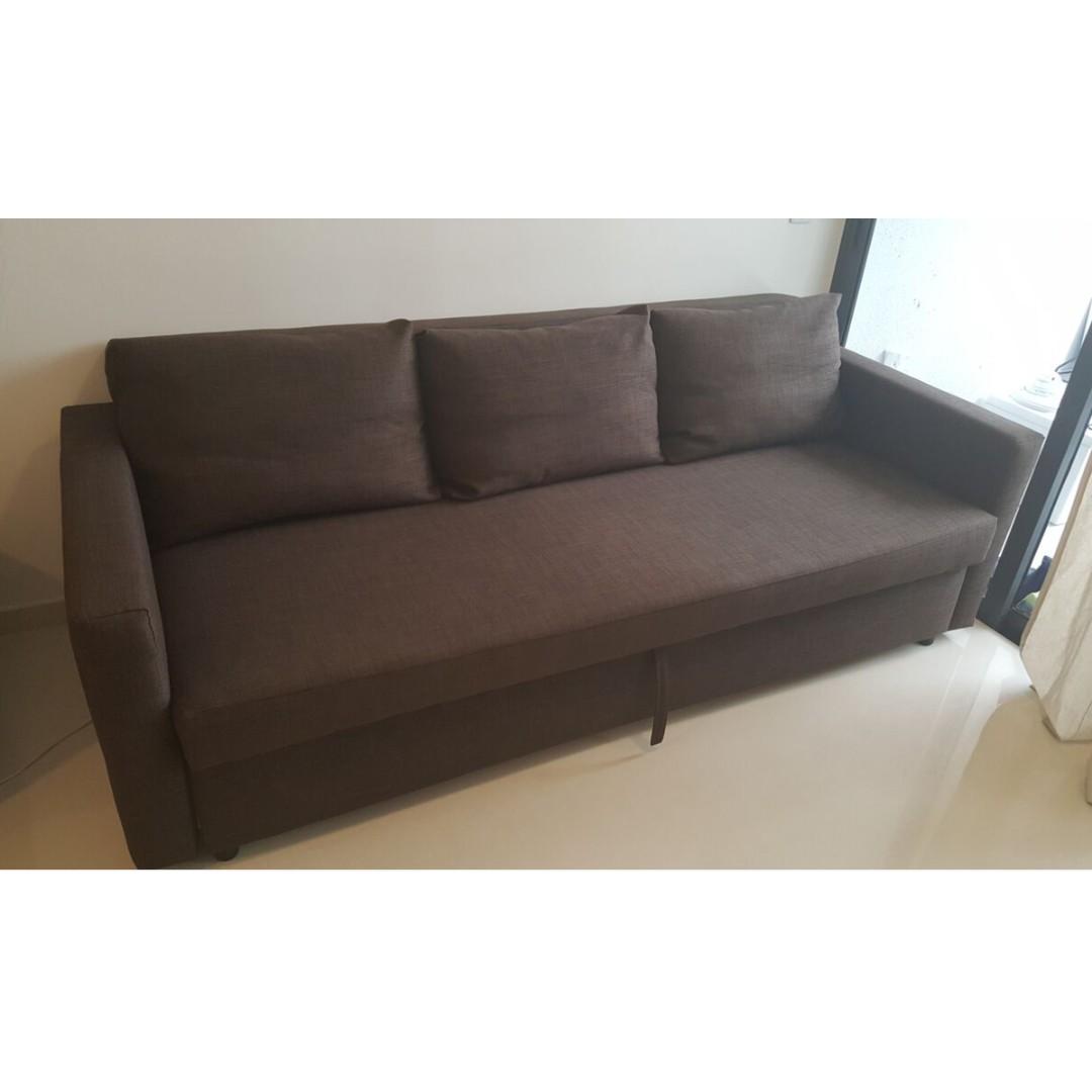 Three Seat Sofa Bed Brown Ikea Friheten Furniture Sofas On Carousell