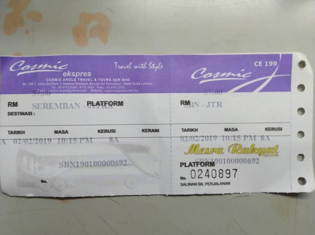 Tiket Bas Dari Seremban Ke Alor Setar Jitra 2 2 2019 Sabtu 10 15malam Tickets Vouchers Attractions Tickets On Carousell