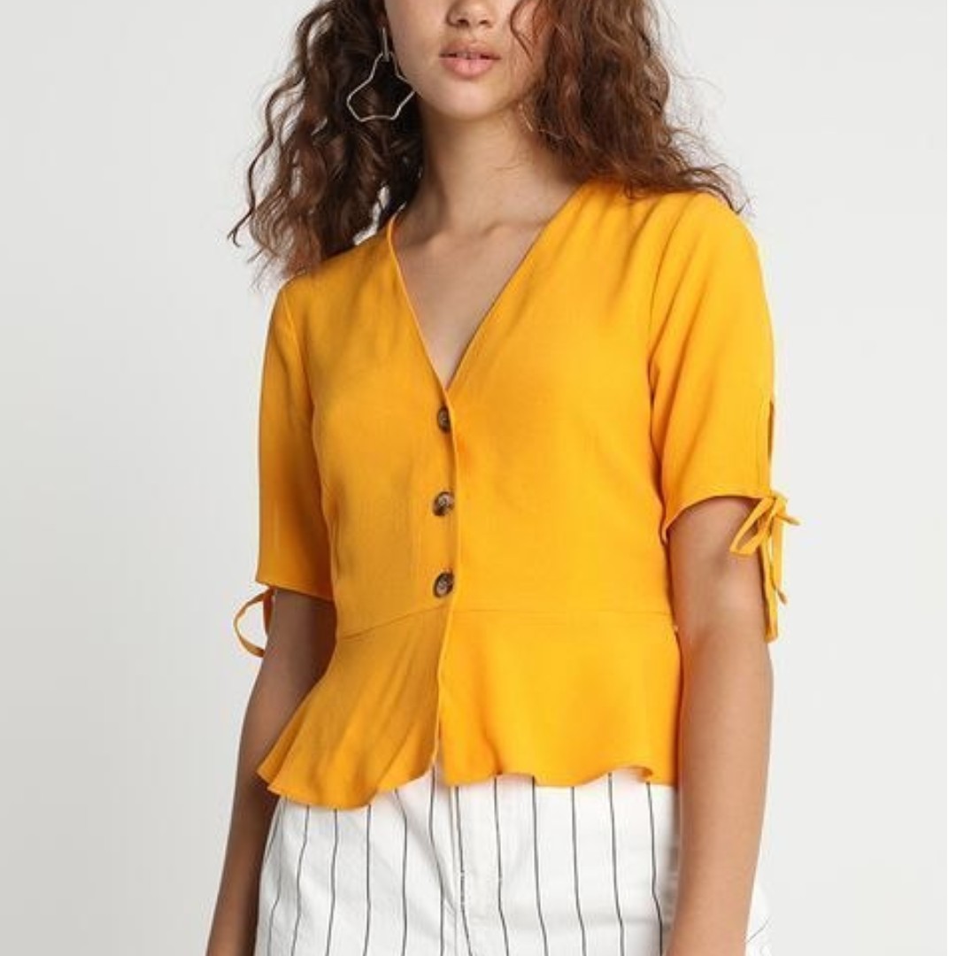Topshop yellow hotsell blouse