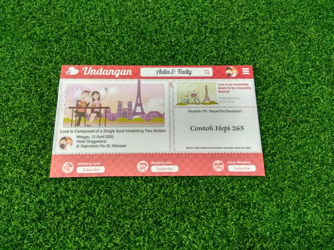 Undangan Ala Youtube Design Craft Others On Carousell