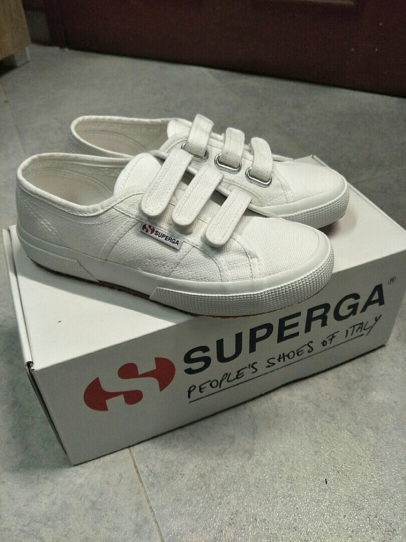 superga velcro white