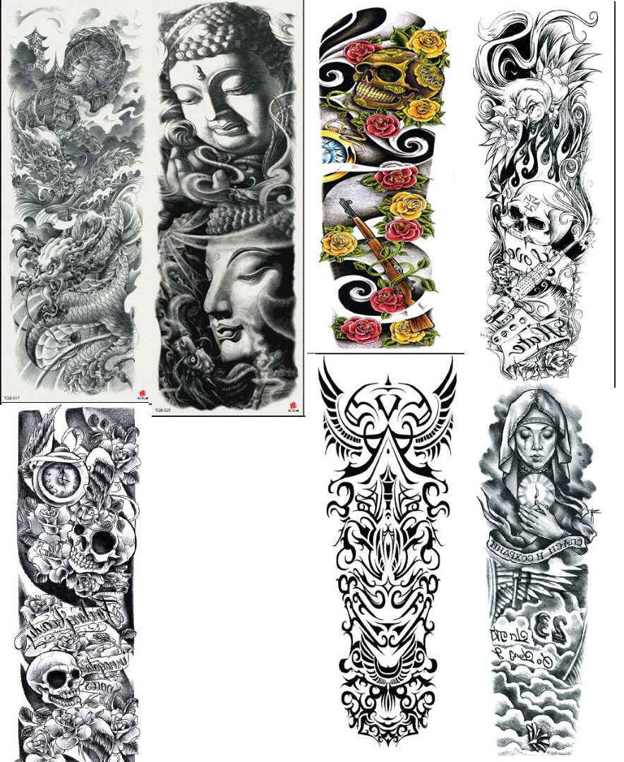 High Positive Rating ] Temporary Tattoo Sleeve Designs Full Arm Waterproof  Tattoos For Cool Men Women Transferable Tattoos Stickers On The Body Art  80, Hobbies & Toys, Stationery & Craft, Craft
