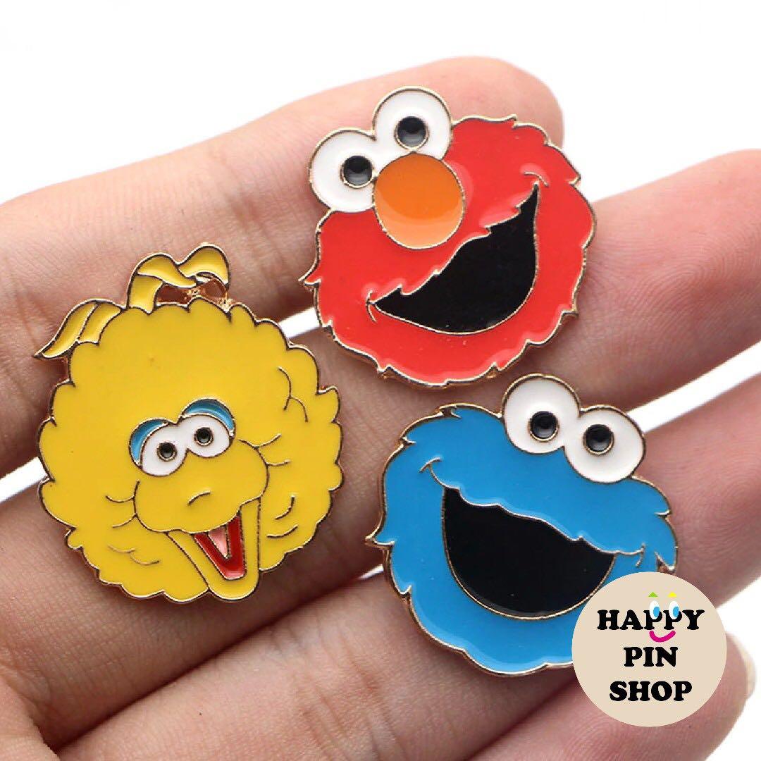 Avail Sesame Street Enamel Pins Elmo Cookie Monster Big Bird