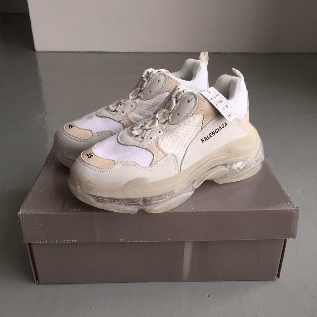 De gros Chaussures Balenciaga Triple S Rose Noir Blanche