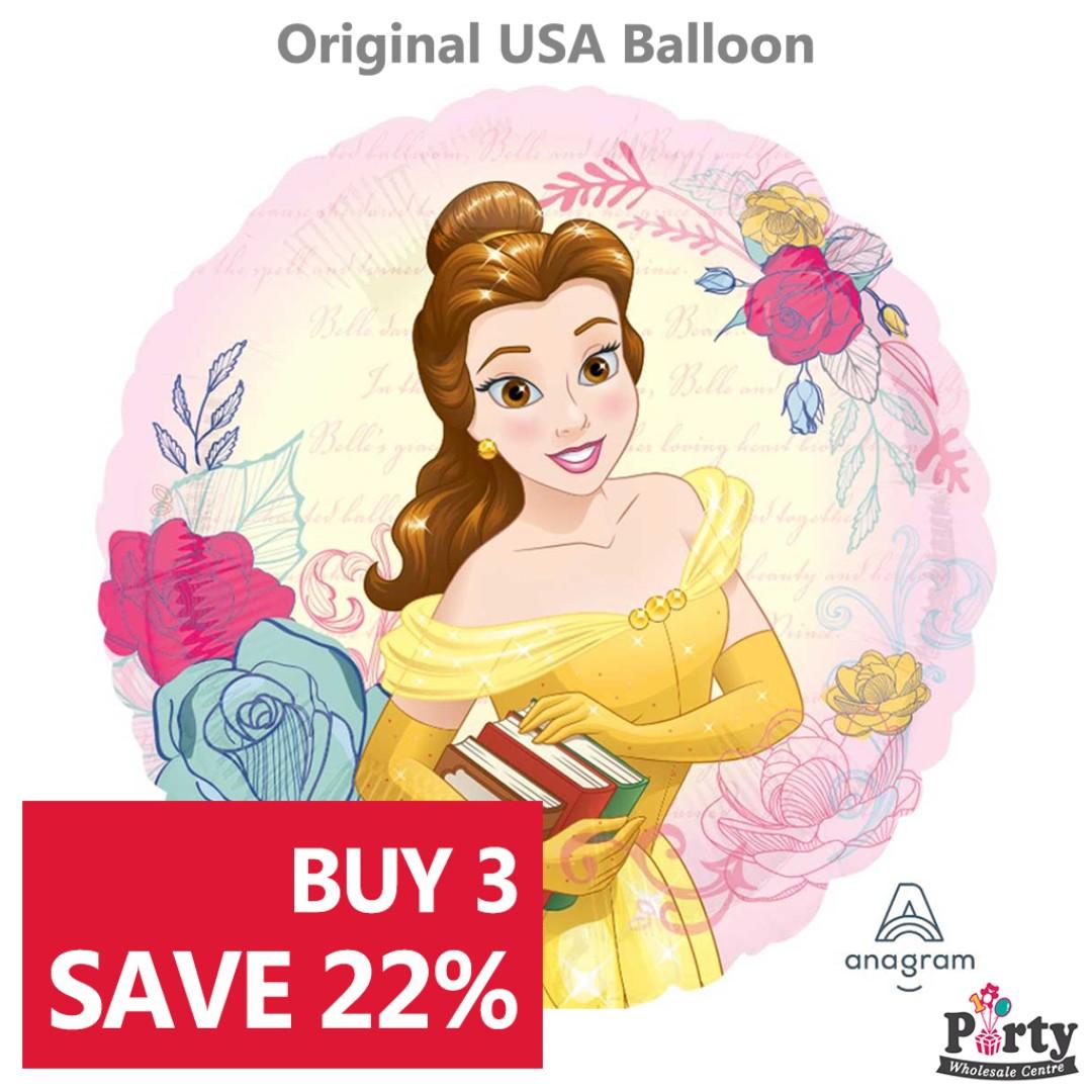 Buy 3 Save 22 Beauty The Beast Belle Rose Foil Balloon Disney Princess Party Supplies Decoration Party Wholesale Fast Delivery Design Craft Others On Carousell