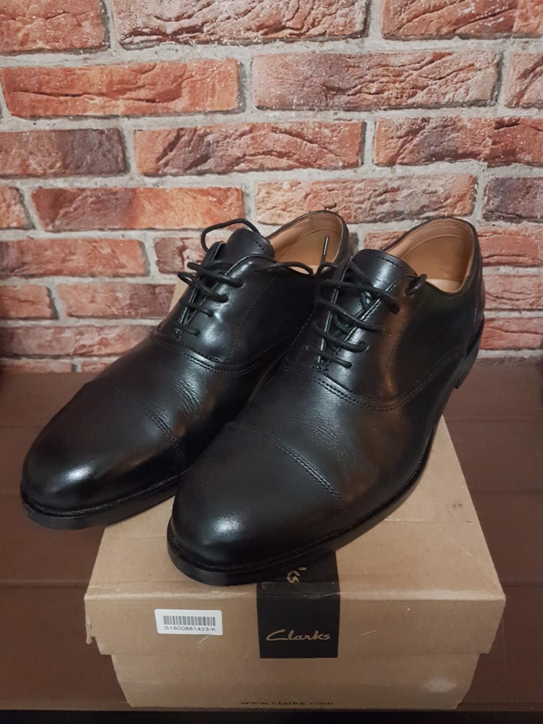 Clarks Coling Boss Work Dress Black Leather Shoes, Men's Fashion ...