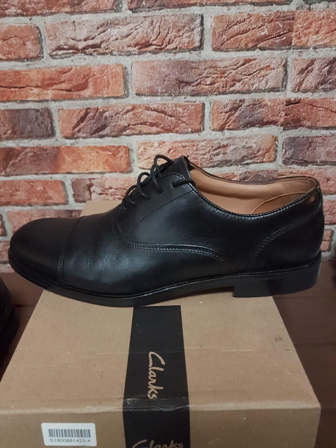 clarks coling boss black leather