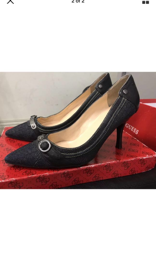 guess denim heels