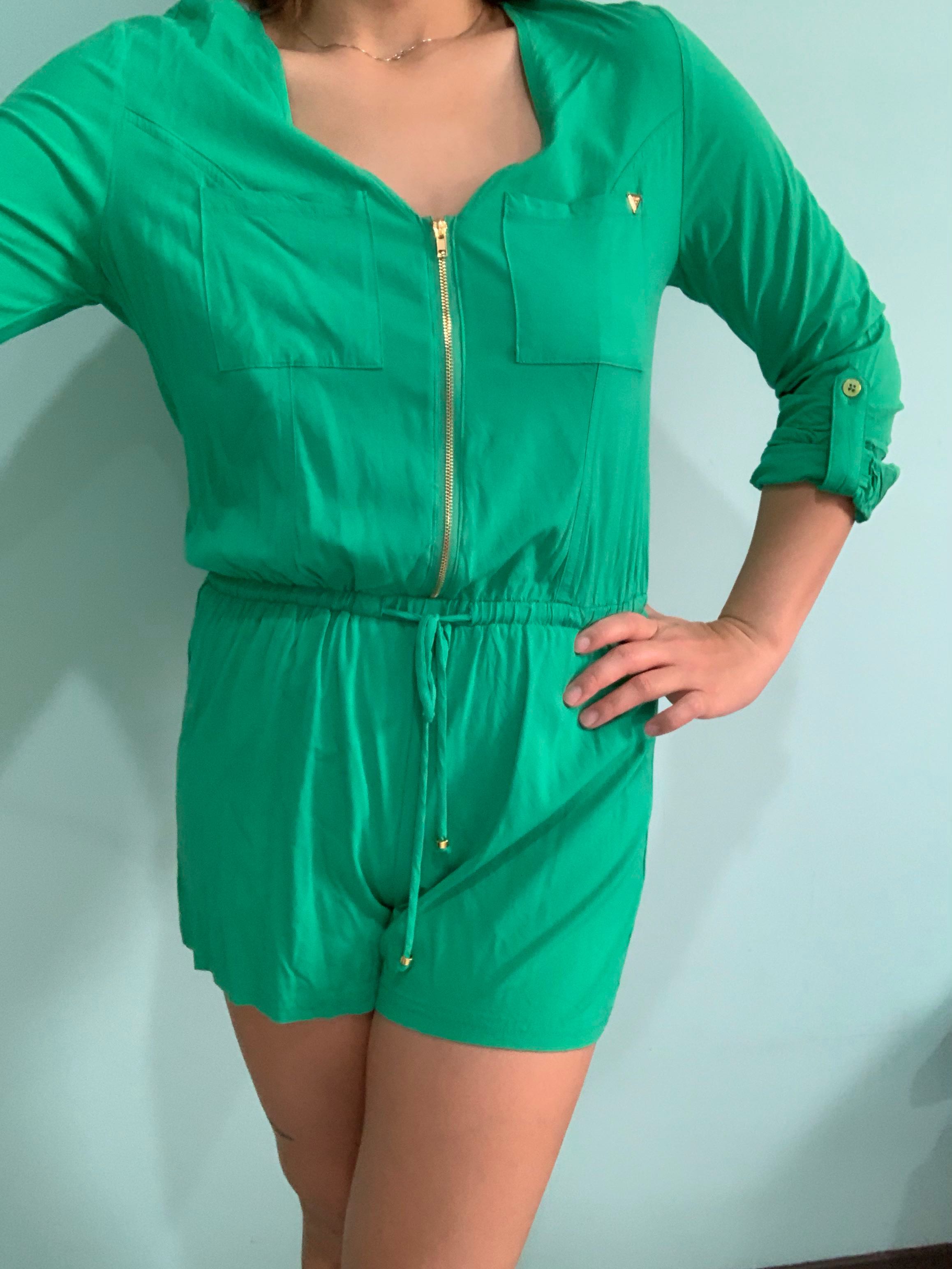guess green jumpsuit