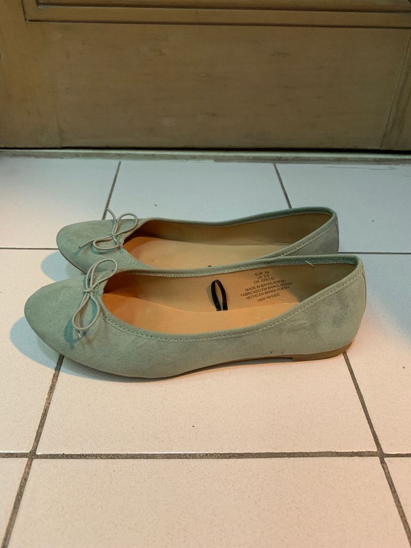 Sage green ballet flats clearance