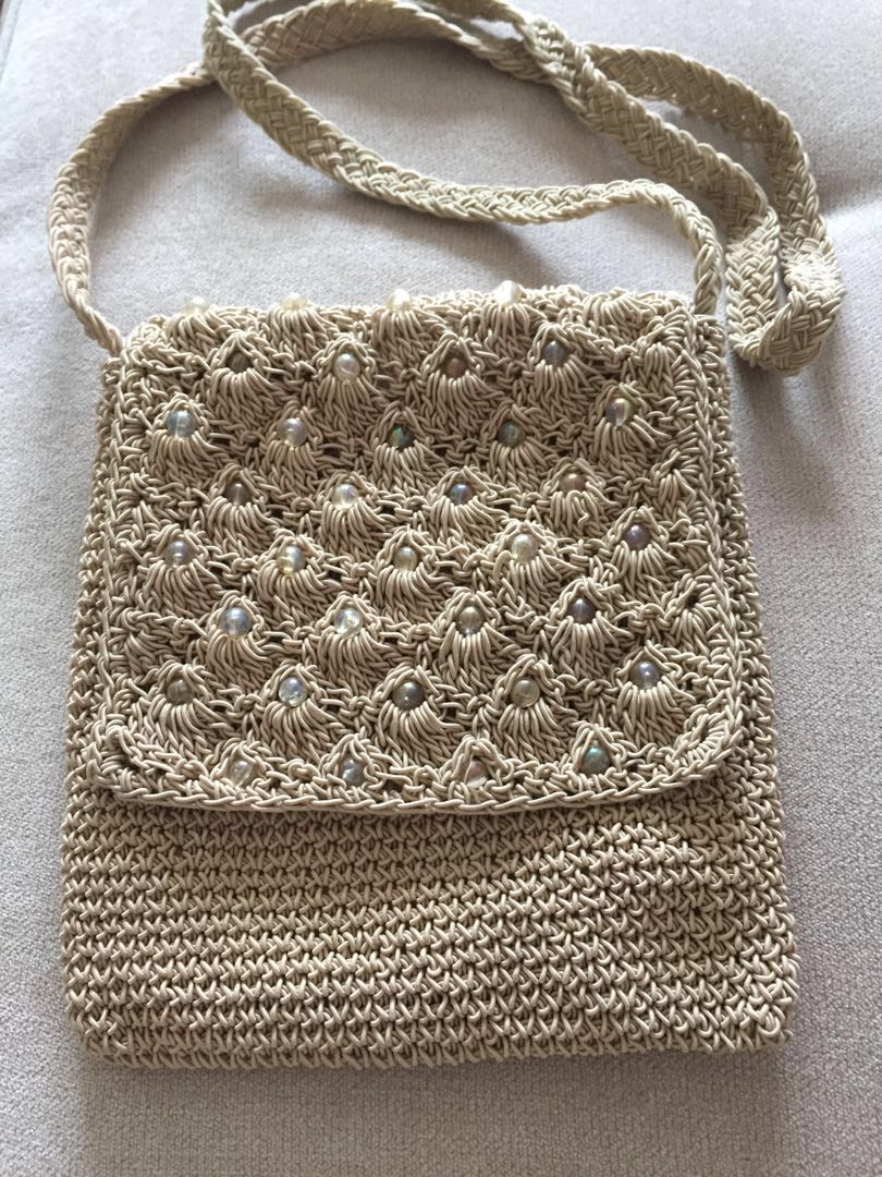 knitted sling bag