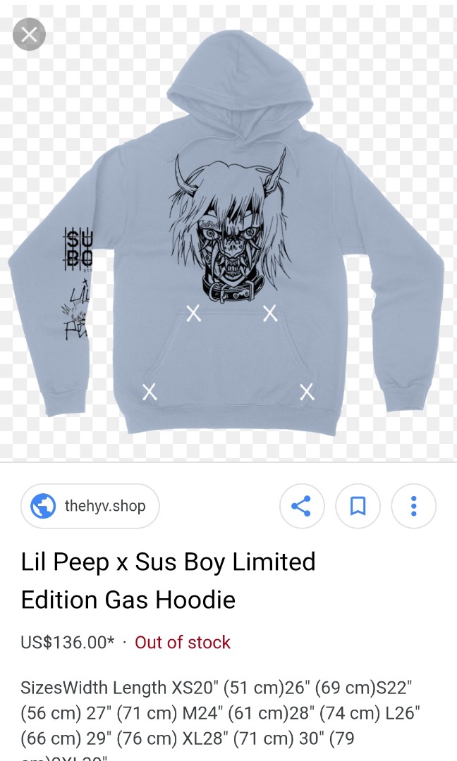 Lil peep x hotsell sus boy gas hoodie