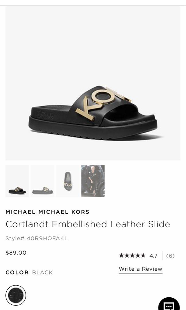 cortlandt embellished leather slide sandal