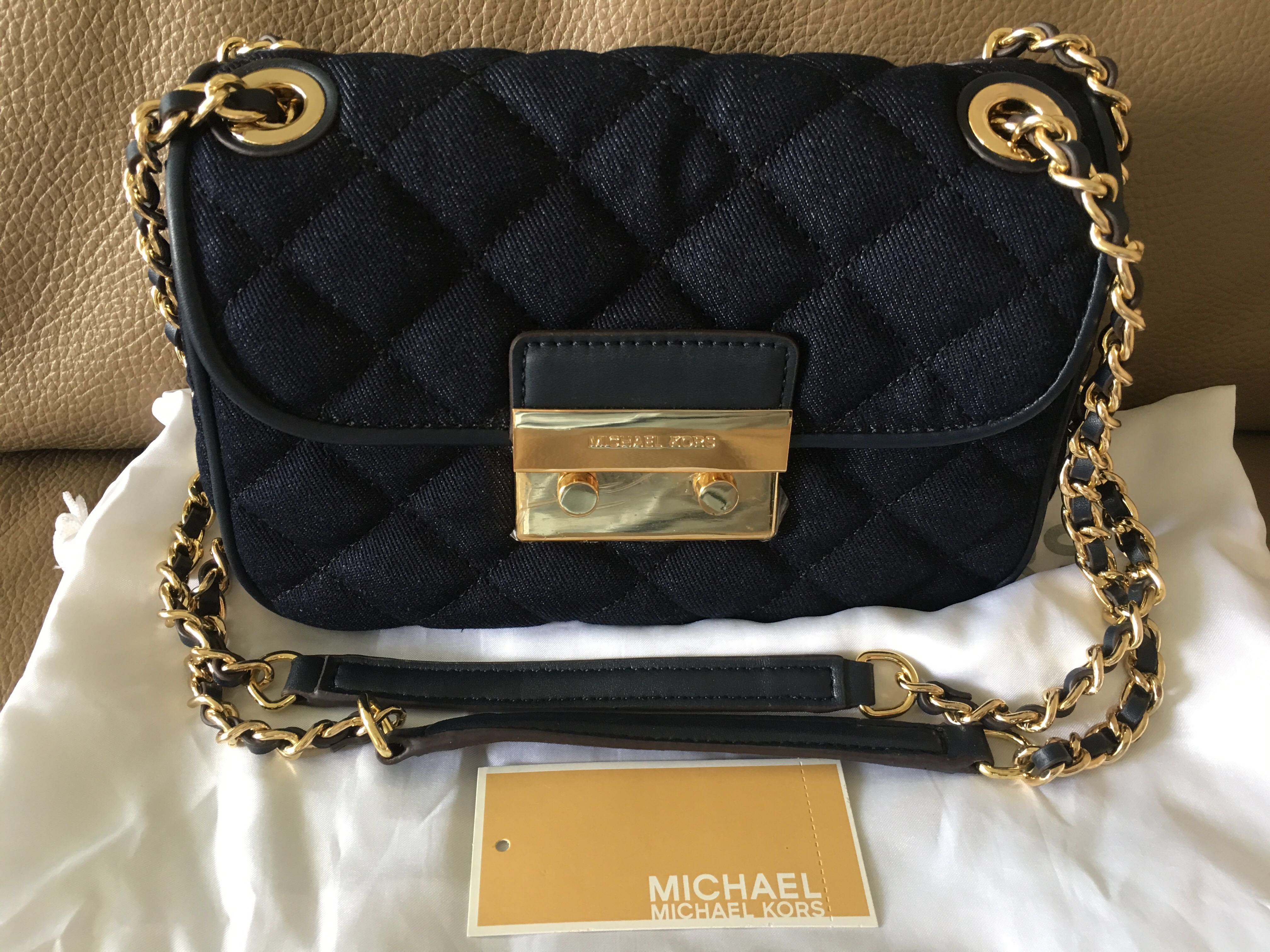 New with Tags - Kors Sloan in Quilted Denim, Luxury, Bags & Wallets on