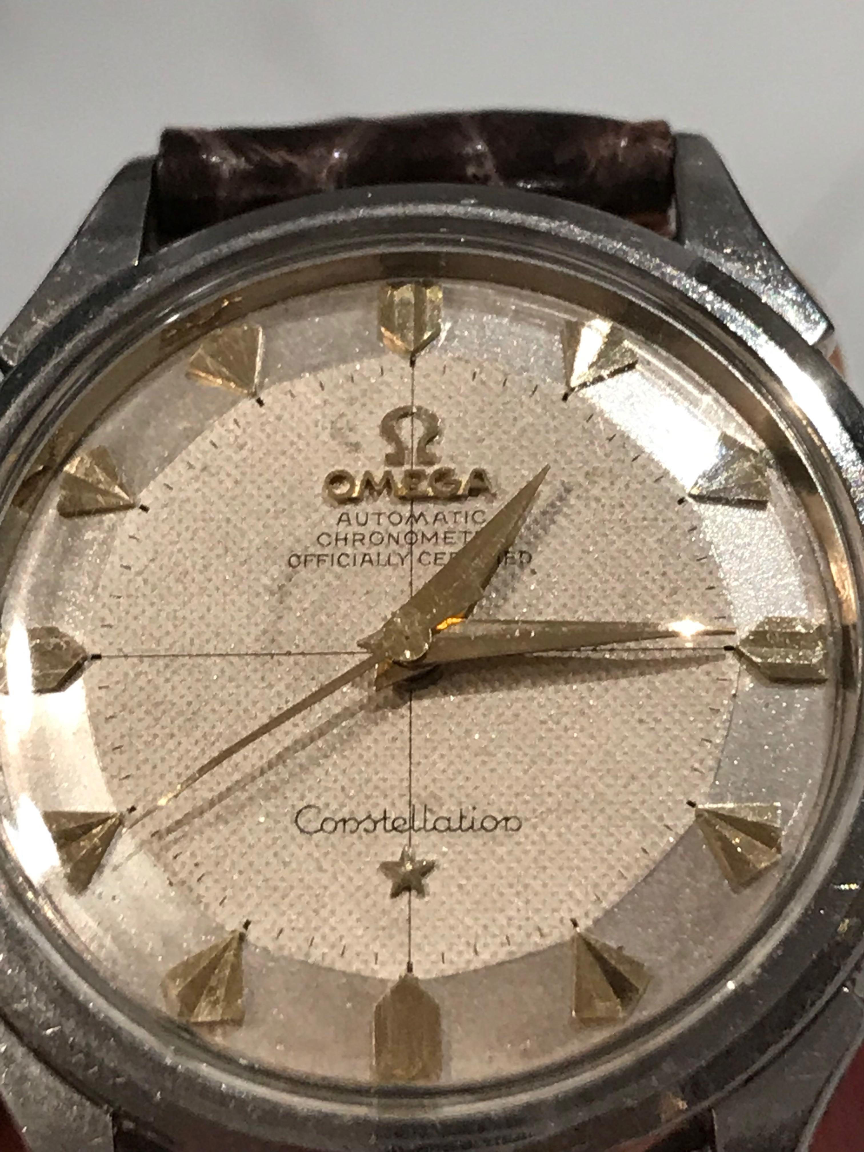 Omega Constellation Pie Pan Ref 2852 Guilloche Dial Arrowhead Markers