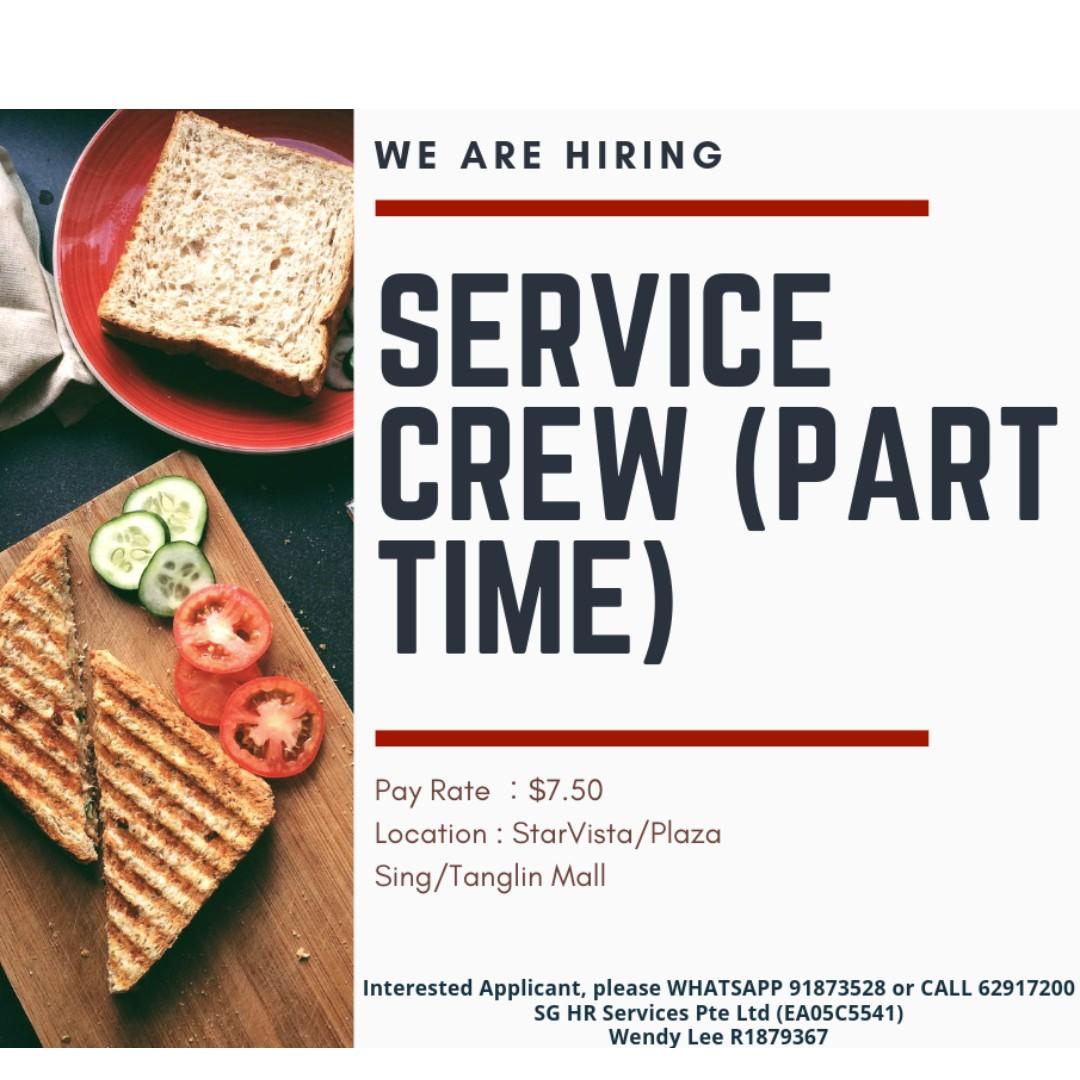 Part Time Service Crew Jobs Hospitality F B On Carousell
