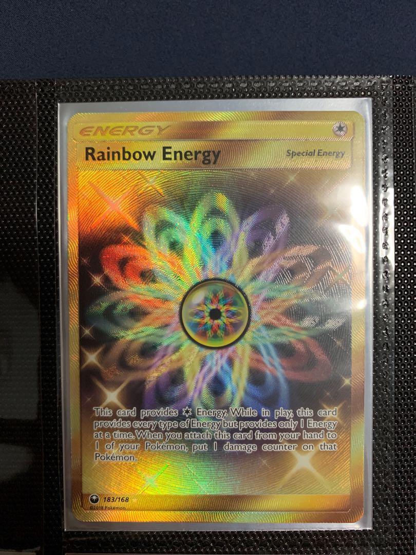 Pokemon Card Rainbow Energy (Secret Rare), Hobbies & Toys, Toys & Games on  Carousell