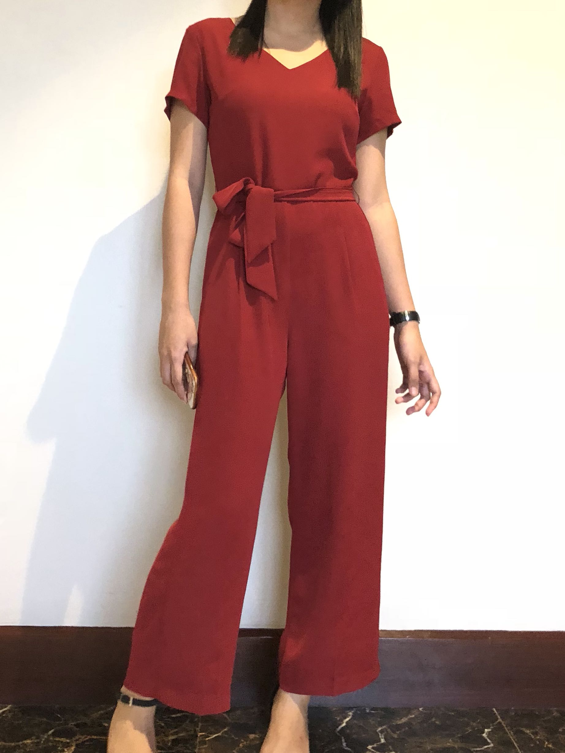 Red CLN jumpsuit, Women's Fashion, Dresses & Sets, Jumpsuits on Carousell