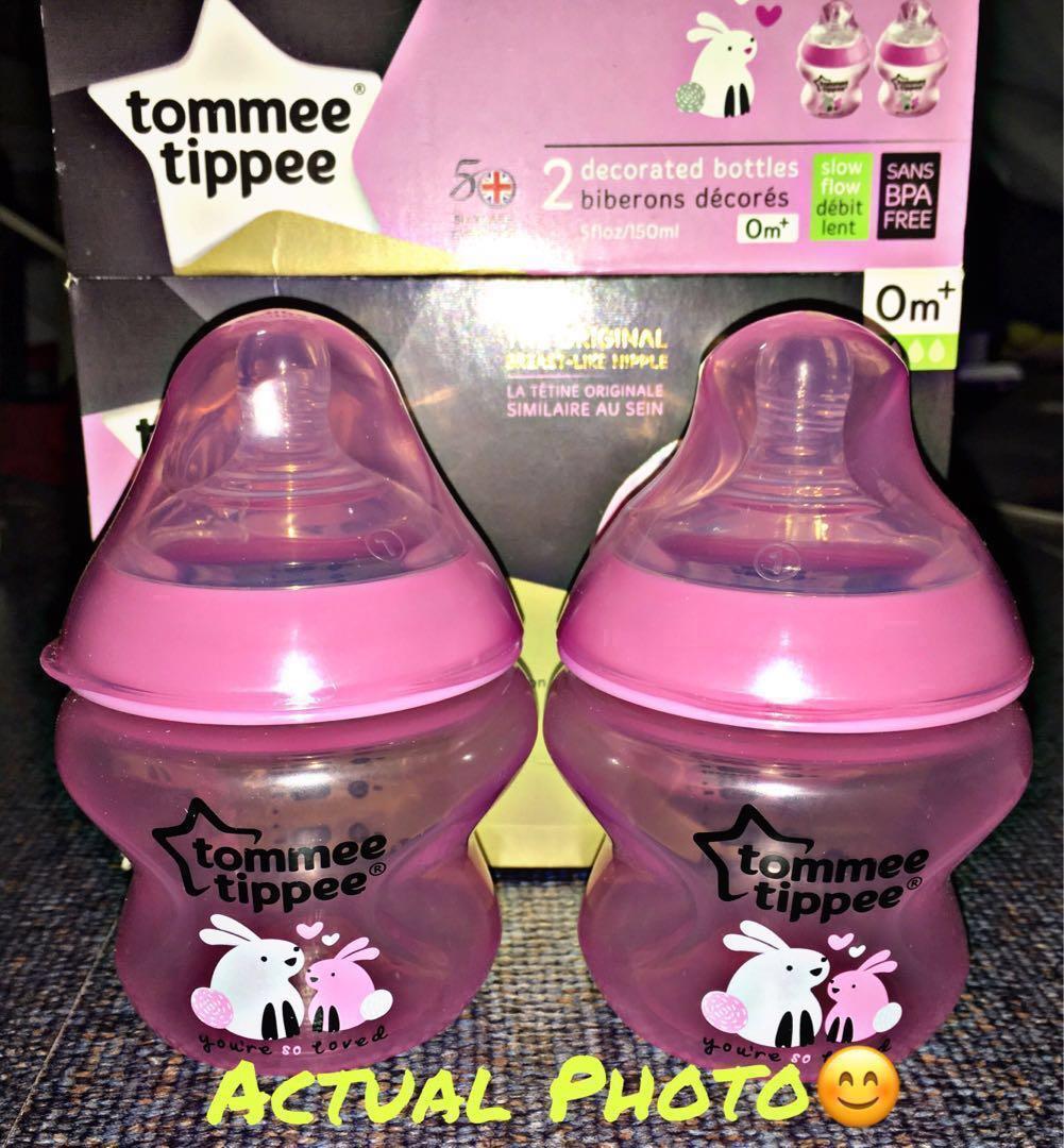 Repriced Tommee Tippee Closer To Nature Decorated Bottles Pink